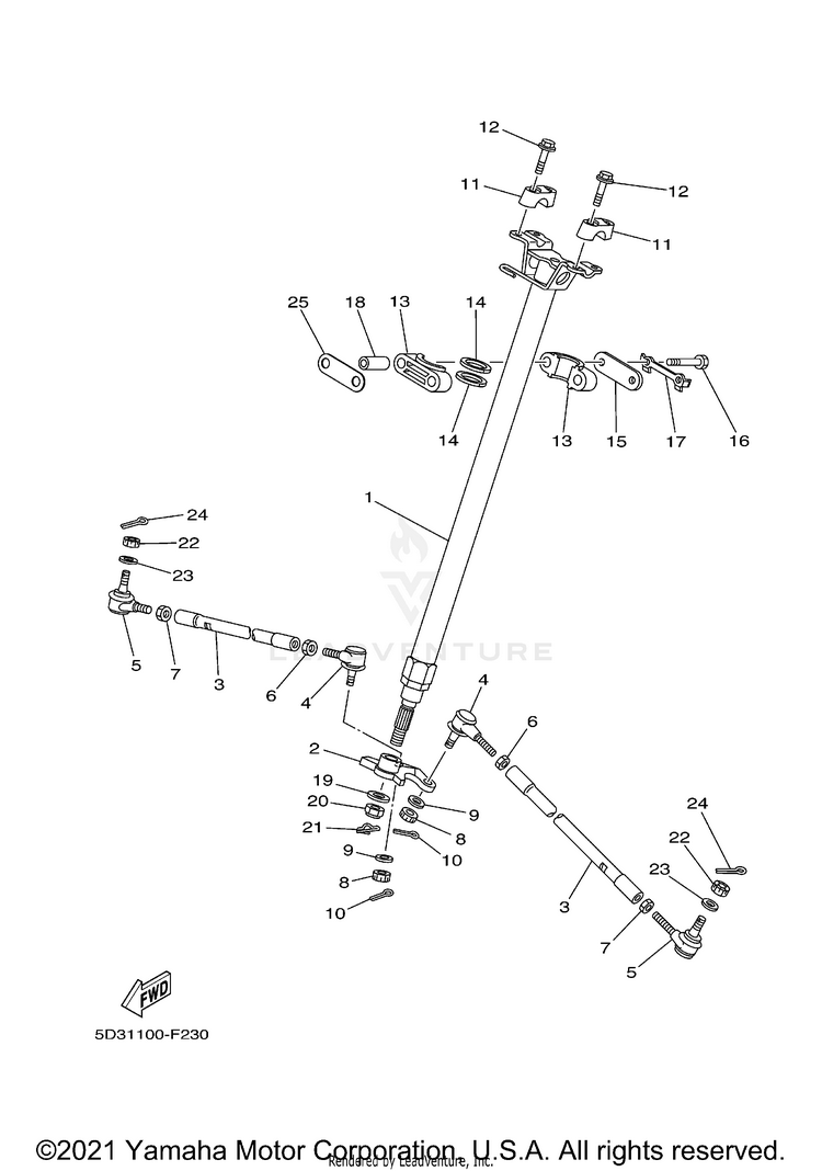 Steering YFZ450 - YFZ450XGY - 2008 Schematic