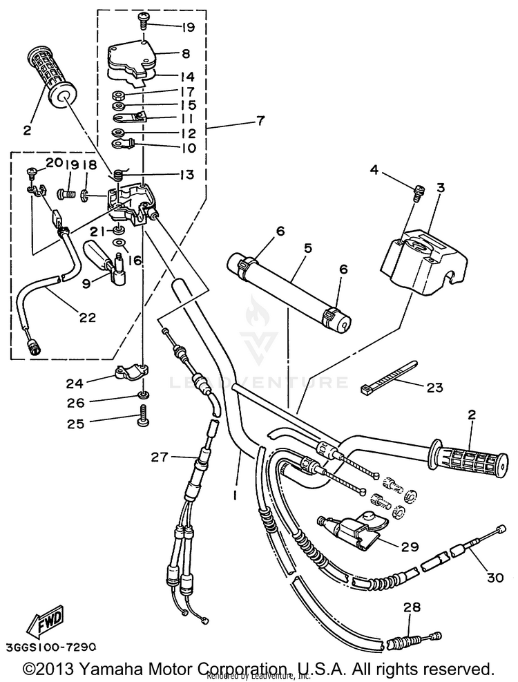 Steering Handle - Cable Schematic