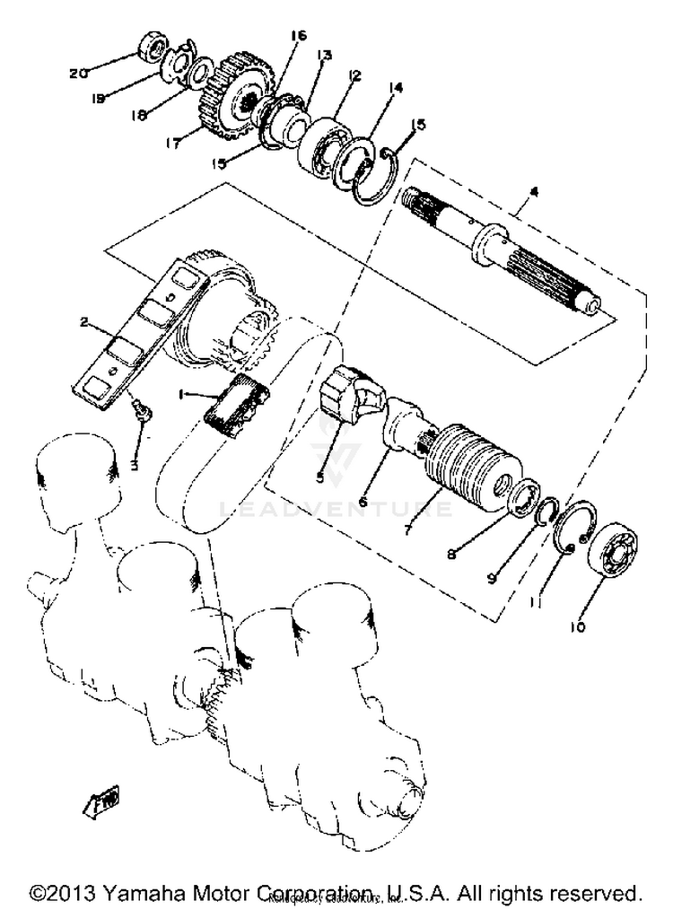 Primary Shaft Chain XS1100LG - 1980 Schematic