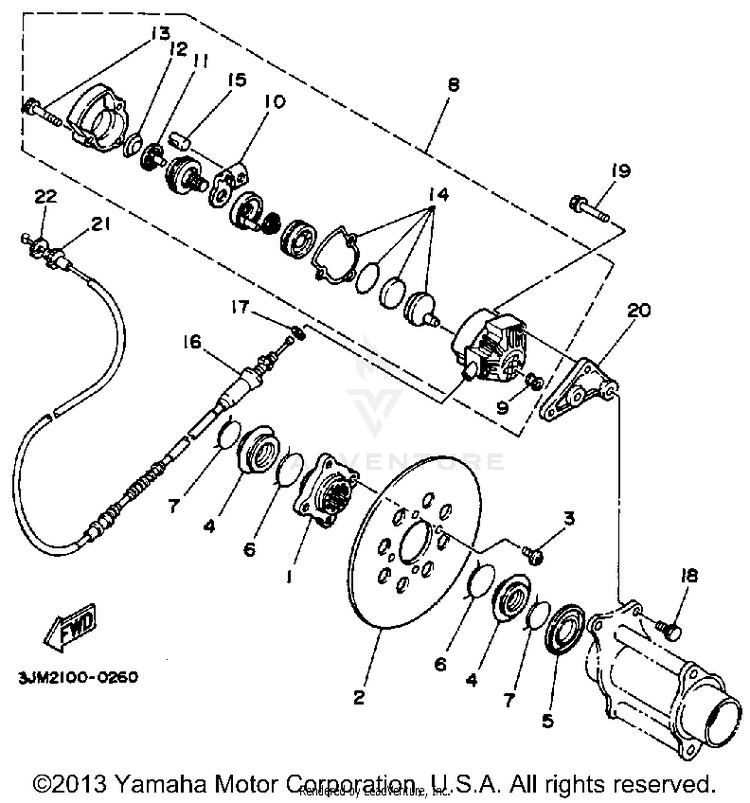 Rear Brake Caliper Schematic