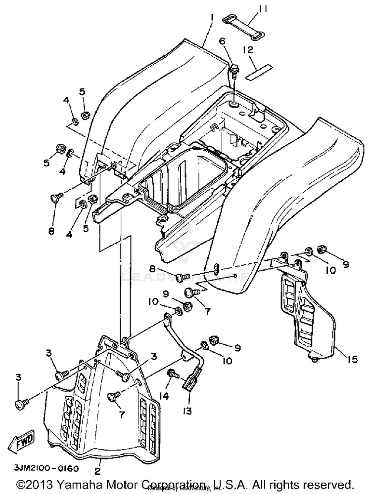 Rear Fender BLASTER - YFS200B - 1991 Schematic