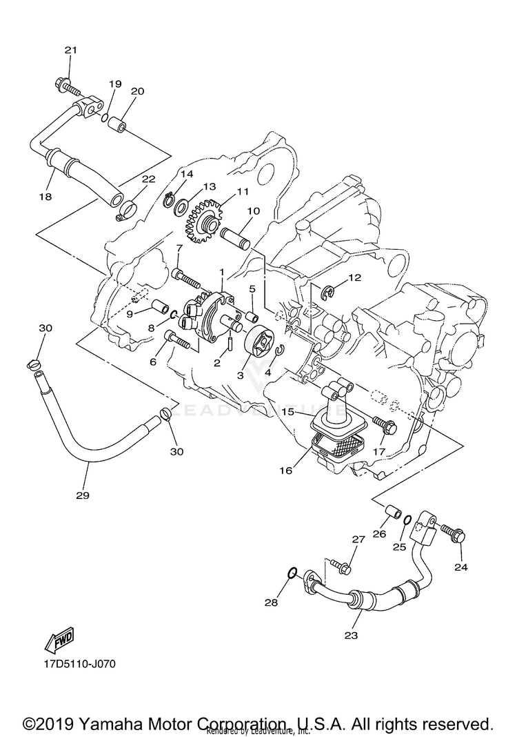 Oil Pump YZ250F - YZ250FAB - 2011 Schematic