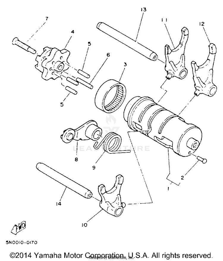 Shift Cam Fork Schematic