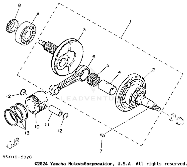 Crankshaft - Piston Schematic