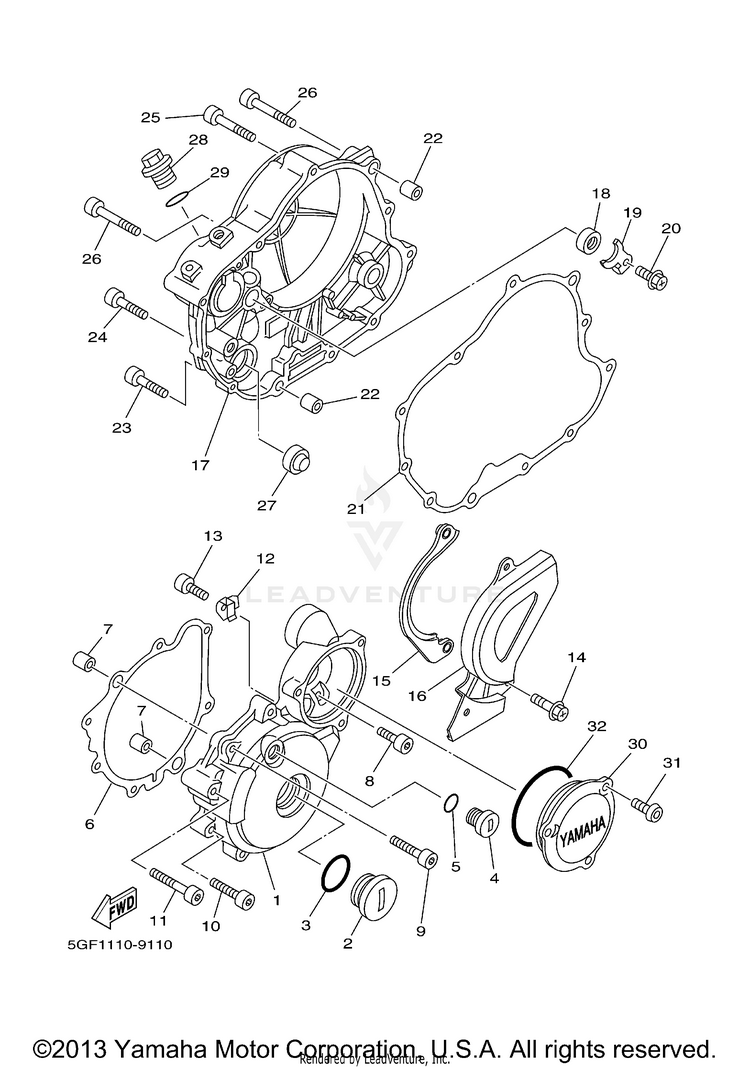 Crankcase Cover 1 Schematic