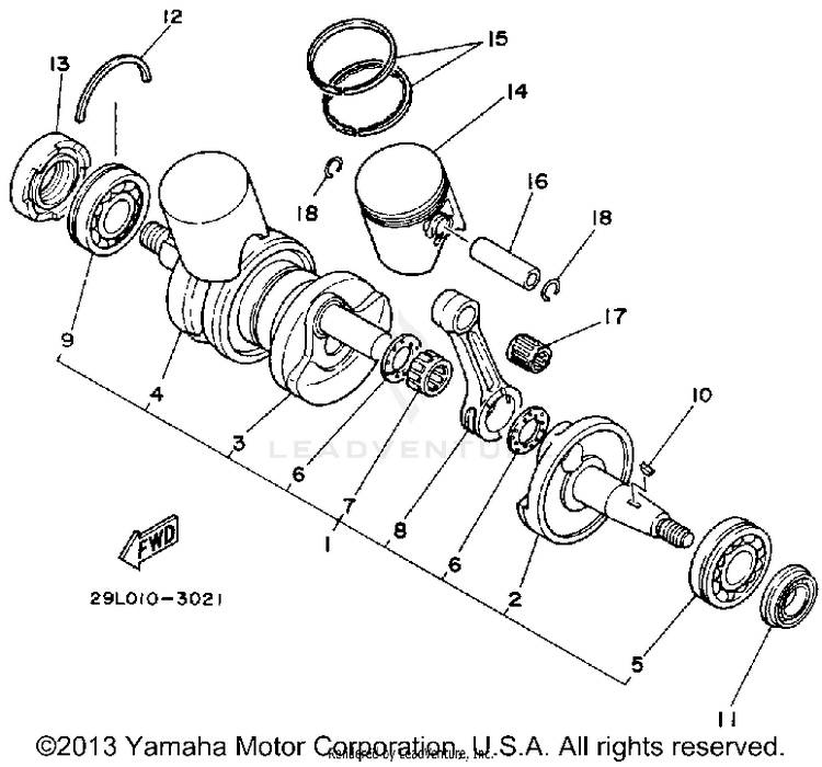 Crankshaft - Piston Schematic
