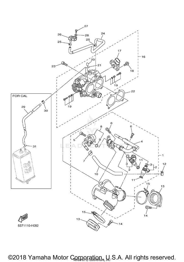 Intake 1 V STAR 950 - XVS95YCL - 2009 Schematic