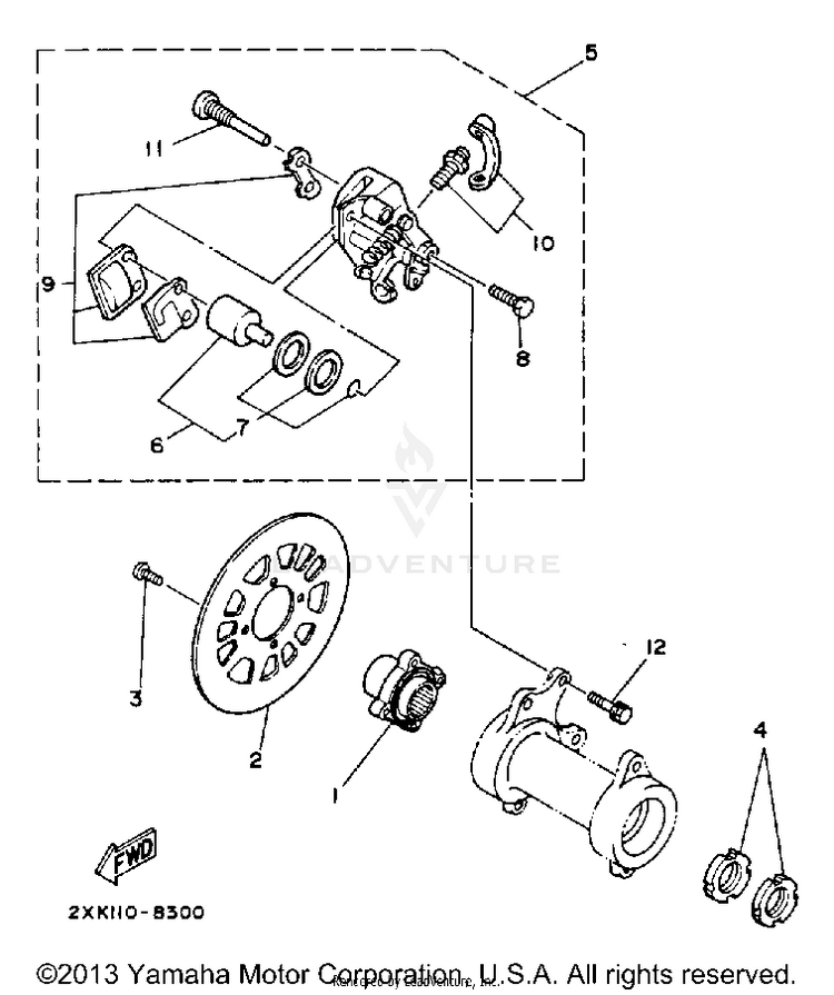 Rear Brake Caliper Schematic