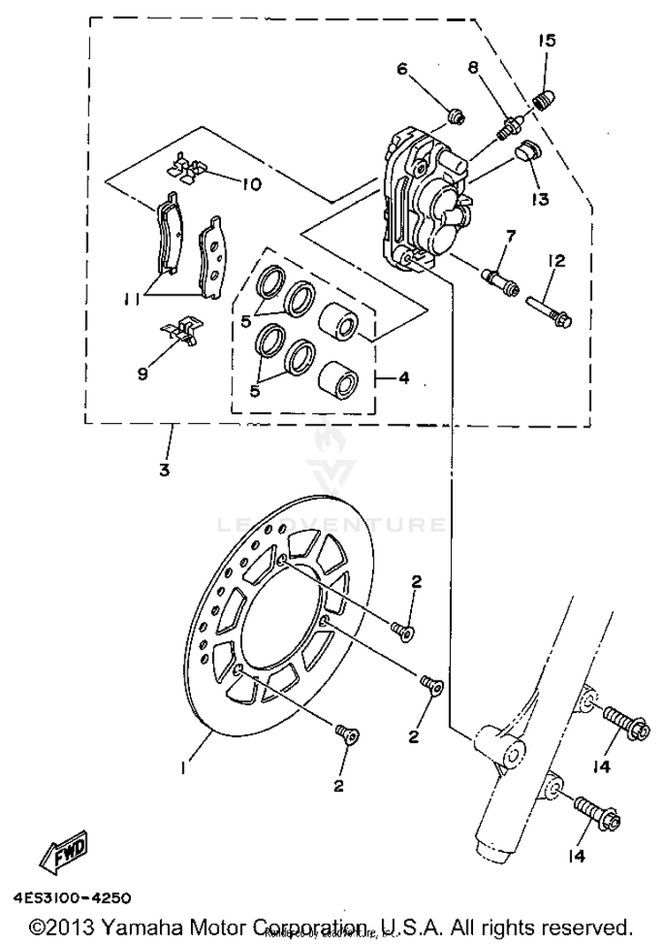Front Brake Caliper Schematic
