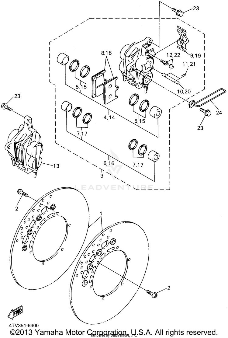 Front Brake Caliper Schematic
