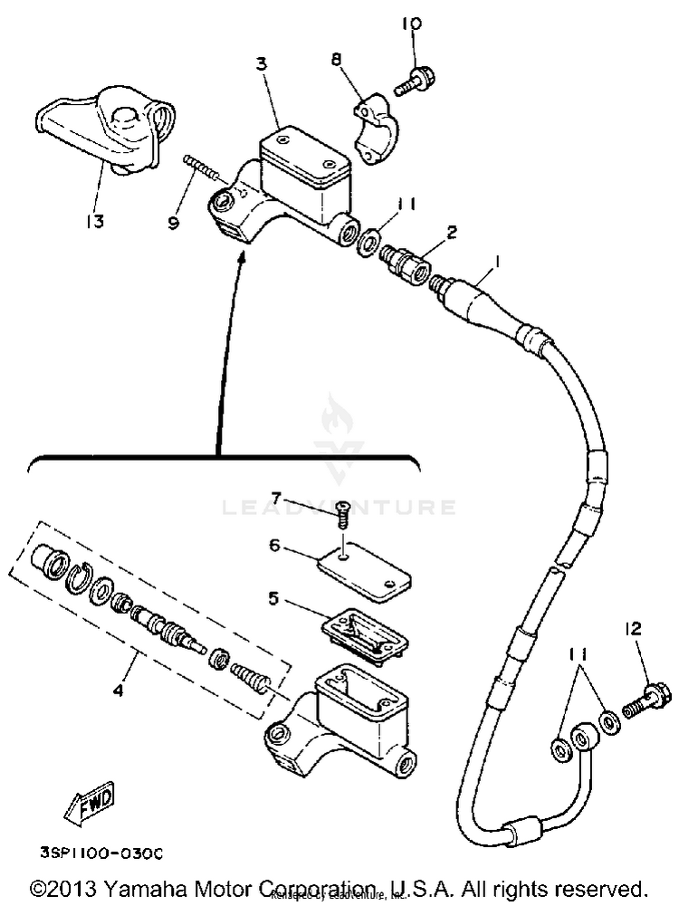 Front Master Cylinder Schematic
