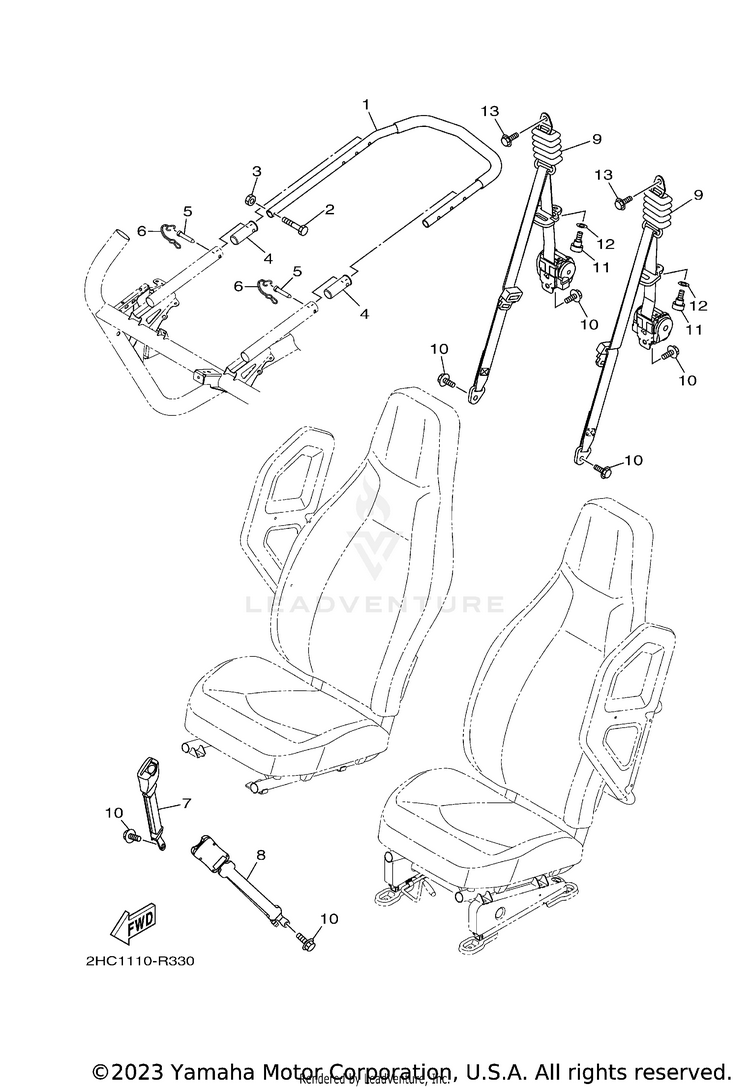Seat 2 YXZ1000R EPS SS SE - YXZ10YESJL - 2018 Schematic