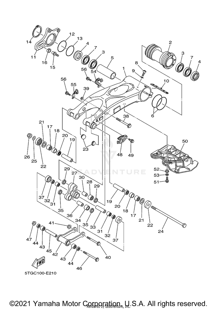 Rear Arm YFZ450 - YFZ450XGY - 2008 Schematic
