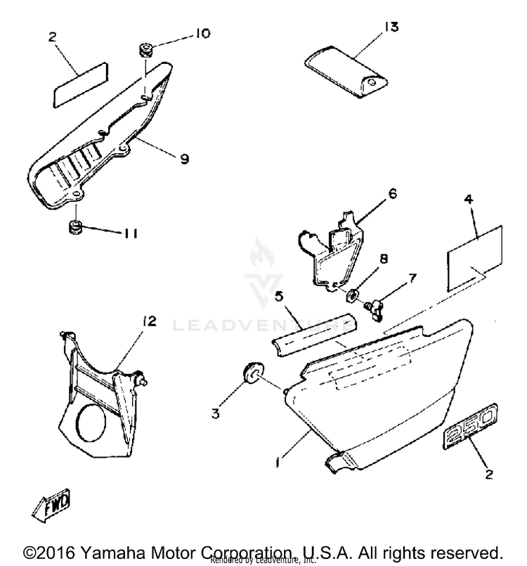 Side Cover XT250 - XT250H_198 - 1981 Schematic