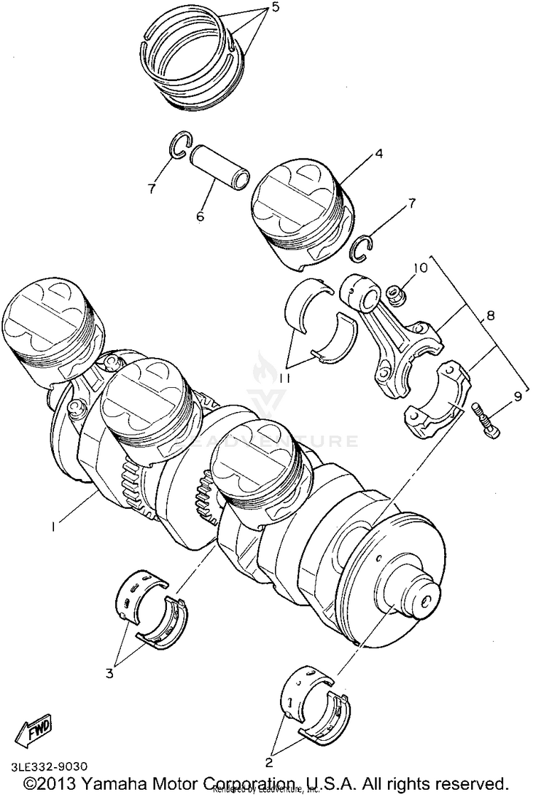 Crankshaft Piston Schematic