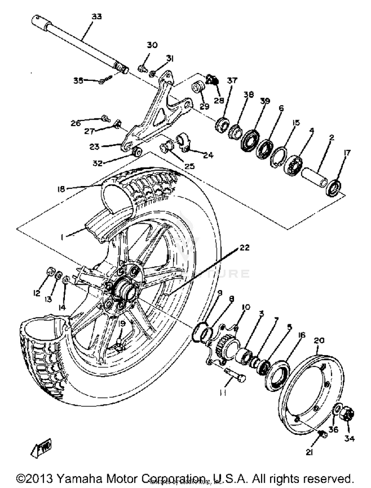 Rear Wheel XS1100G - 1980 Schematic