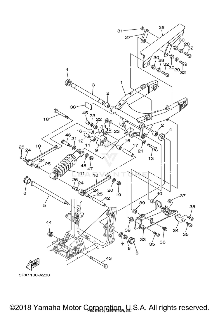 Rear Arm Suspension ROAD STAR WARRIOR - XV1700PCRC - 2003 Schematic