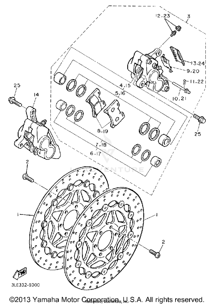 Front Brake Caliper Schematic