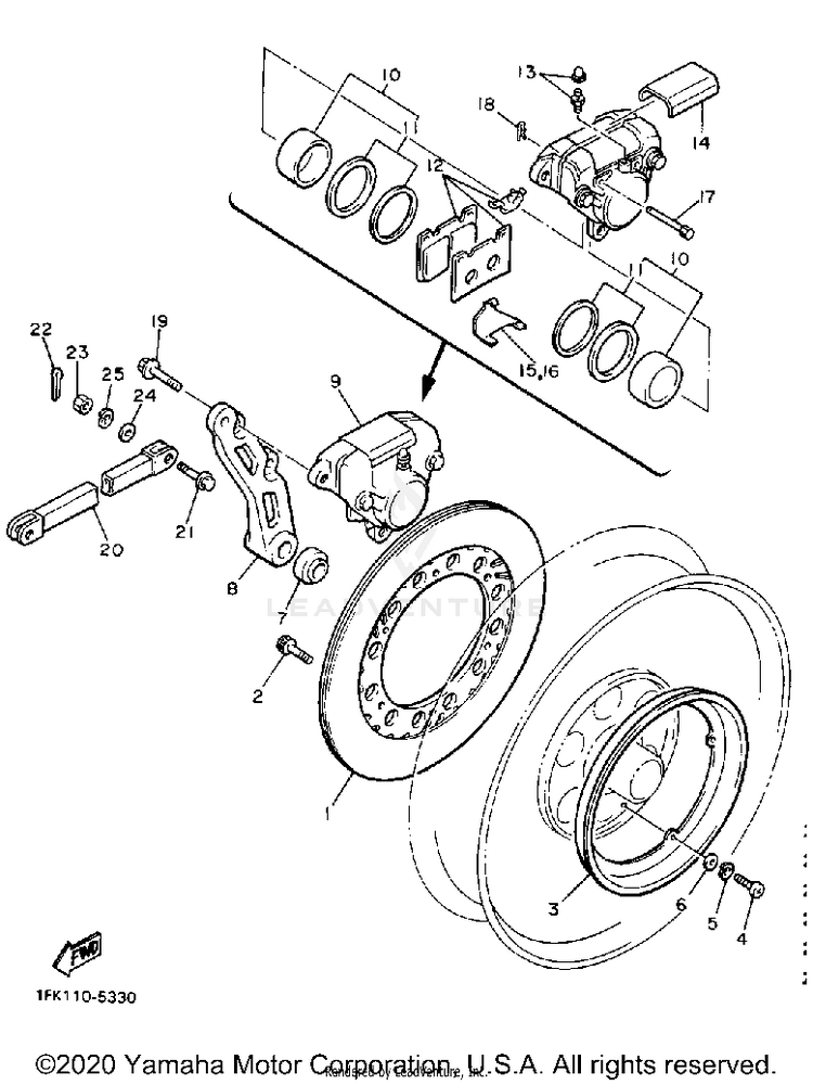 Rear Brake Caliper Schematic