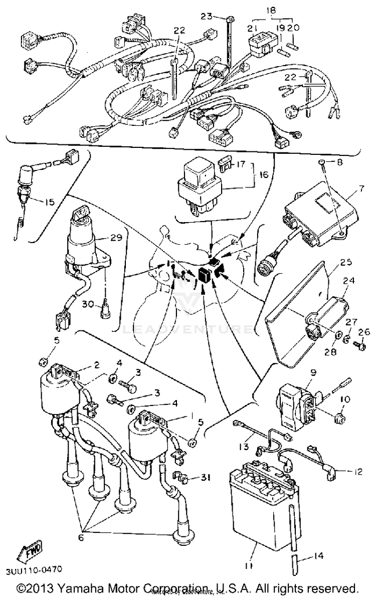 Electrical 1 FZR600RAC - 1990 Schematic