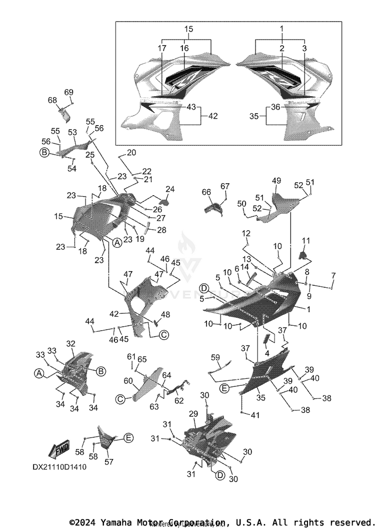 Cowling 2 YZFR7 - YZFR7TCLB - 2026 Schematic