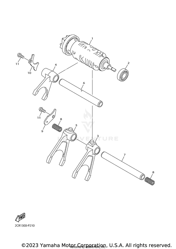 Shift Cam Fork YZFR1 - YZFR1HCB - 2017 Schematic