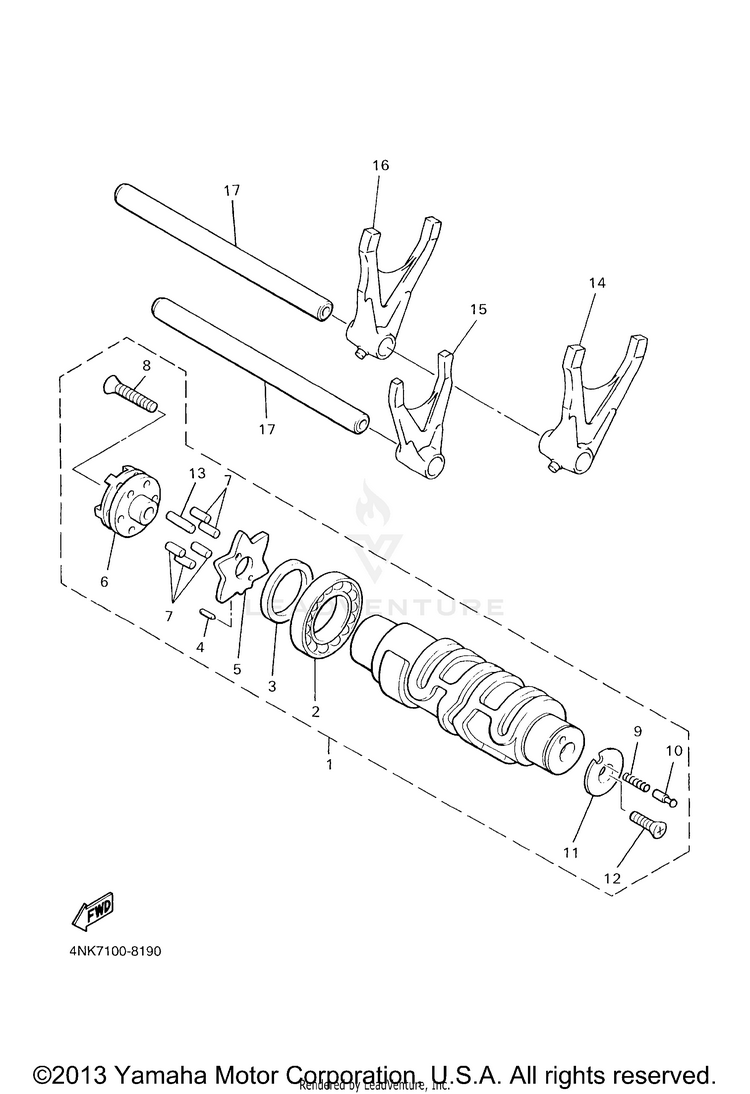 Shift Cam Fork Schematic
