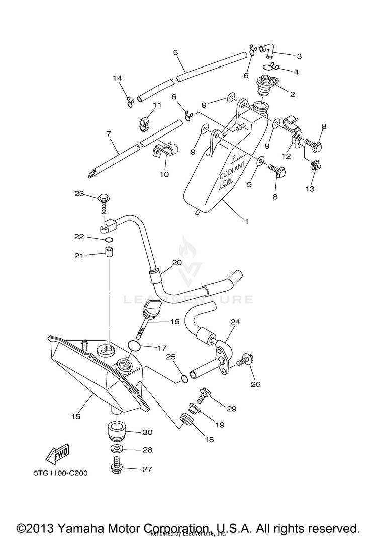 Oil Tank YFZ450 - YFZ450T - 2005 Schematic
