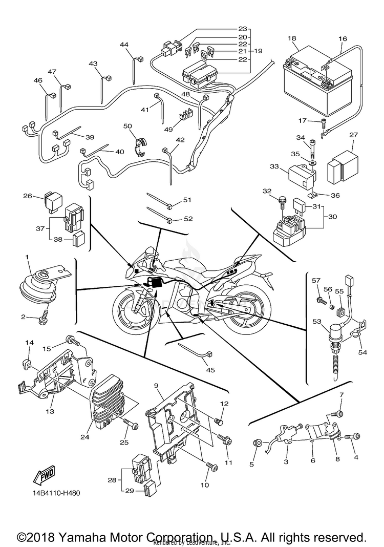 Electrical 2 YZFR1 - YZFR1YCL - 2009 Schematic