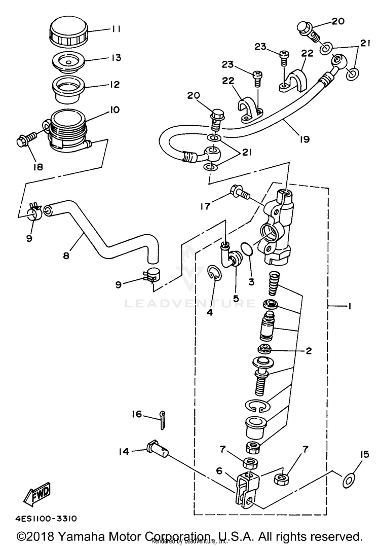 Rear Master Cylinder Schematic