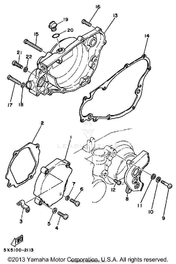 Crankcase Cover Yz250l Schematic