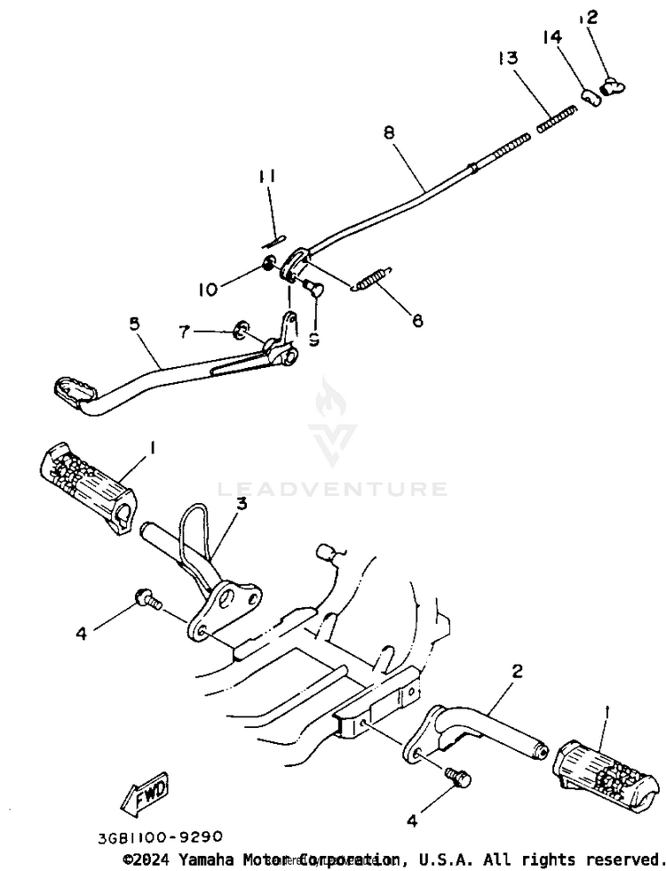 Stand - Footrest Schematic