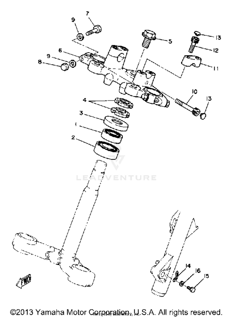 Steering XS1100SG - 1980 Schematic