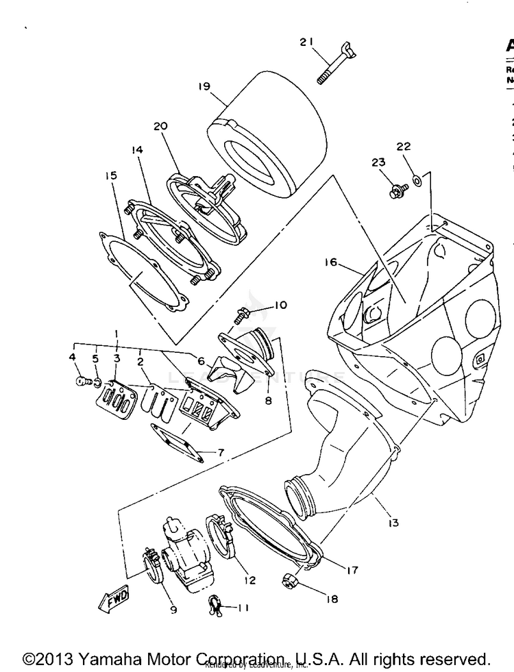 Air Filter YZ250E - 1993 Schematic