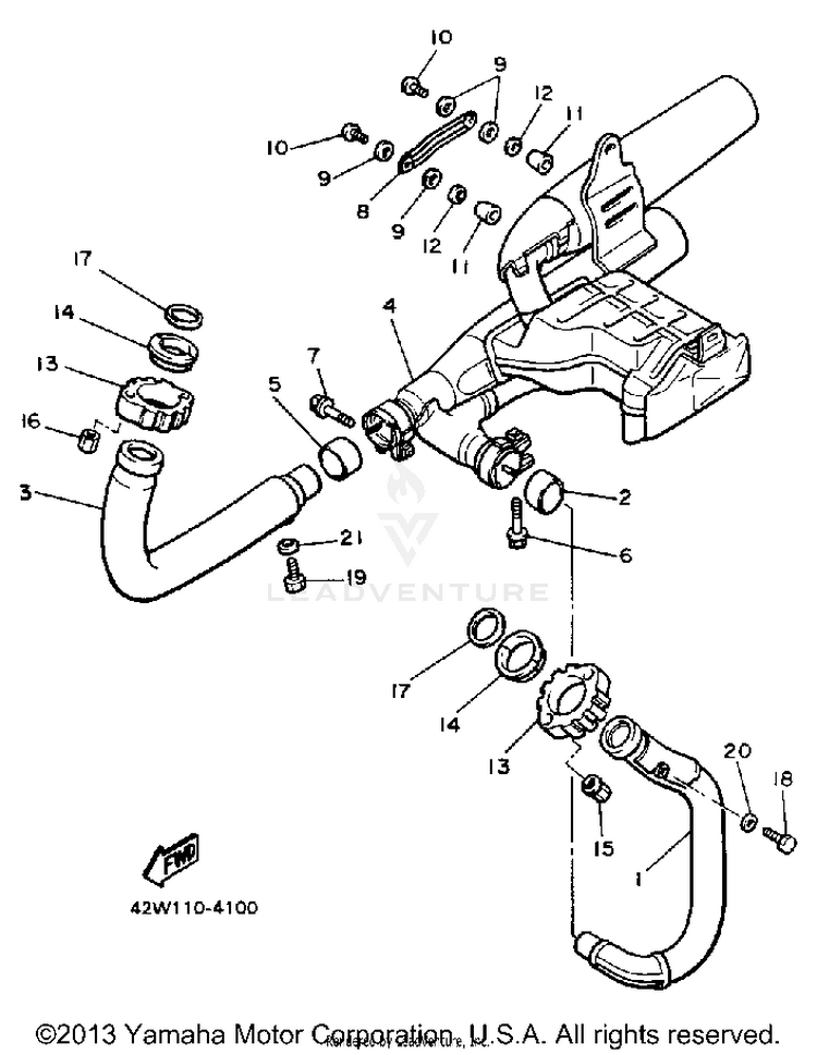 Exhaust Xv700ss VIRAGO 700 - XV700SSC - 1986 Schematic