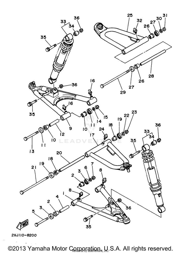 Front Suspension Wheel BLASTER - YFS200J - 1997 Schematic