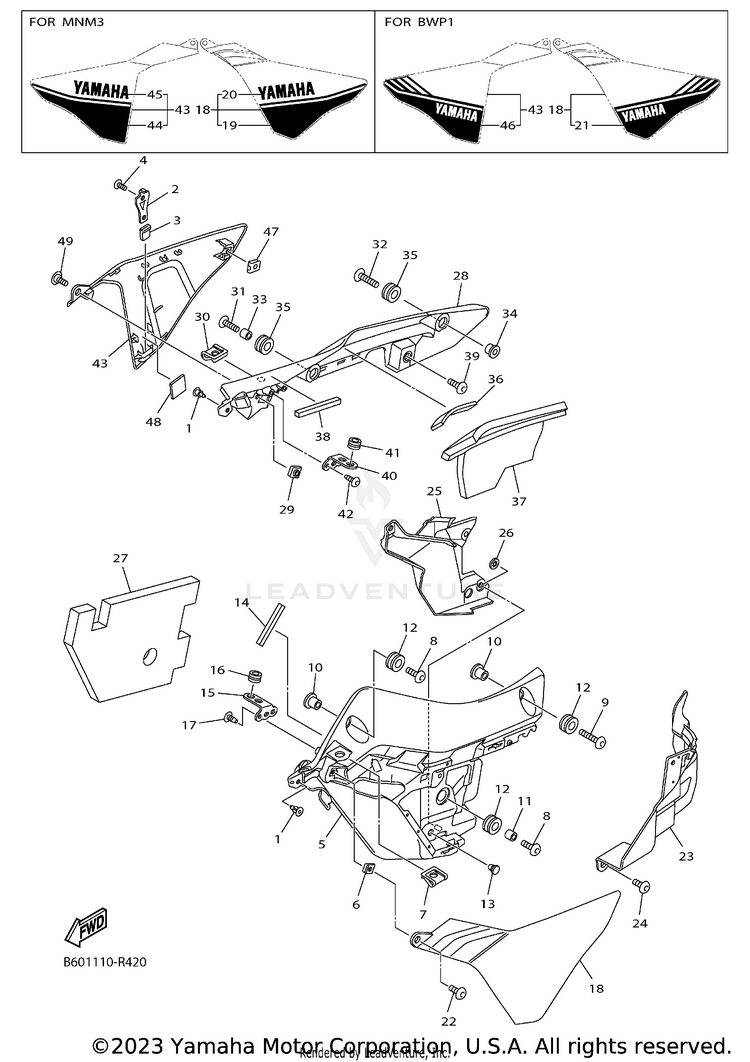 Cowling 3 YZFR1S - YZFR1SGCGY - 2016 Schematic