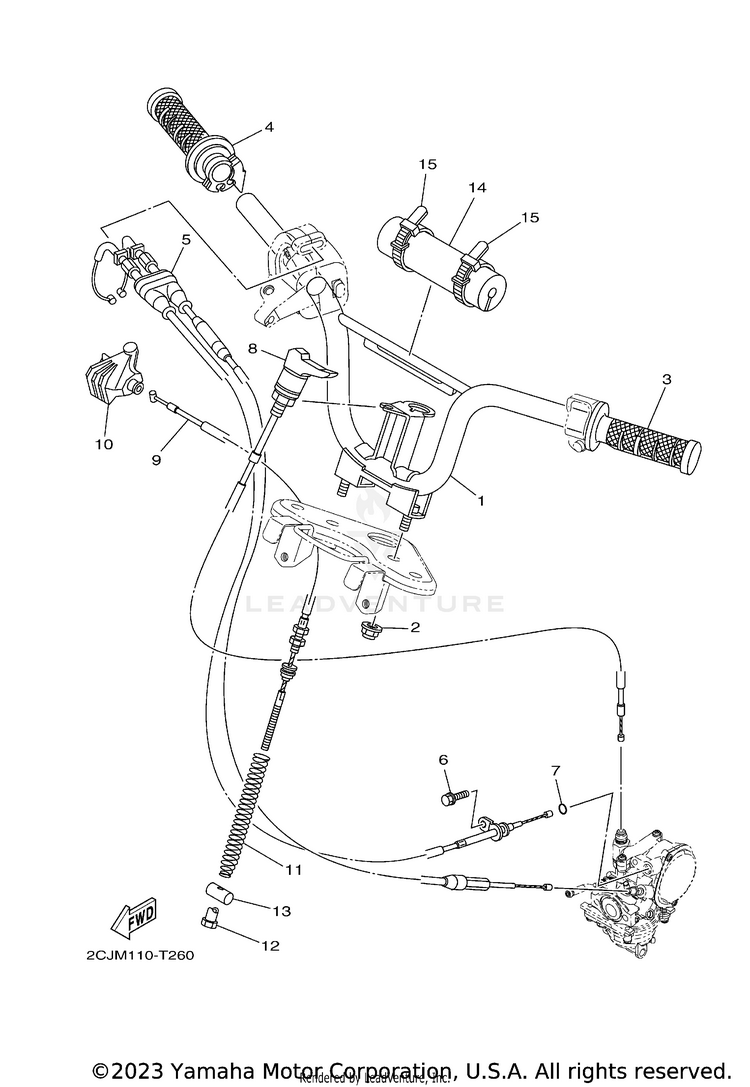 Steering Handle & Cable Schematic