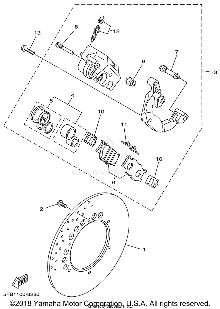 Front Brake Caliper Schematic