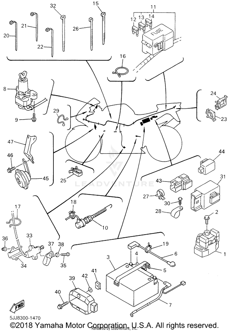 Electrical 2 YZFR1 - YZFR1NC - 2001 Schematic