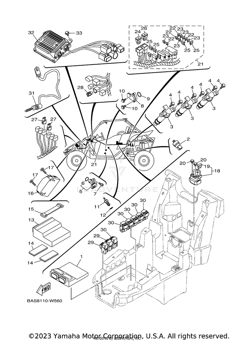 Electrical 1 YXZ1000R SS SE - YXZ10YESMB - 2021 Schematic