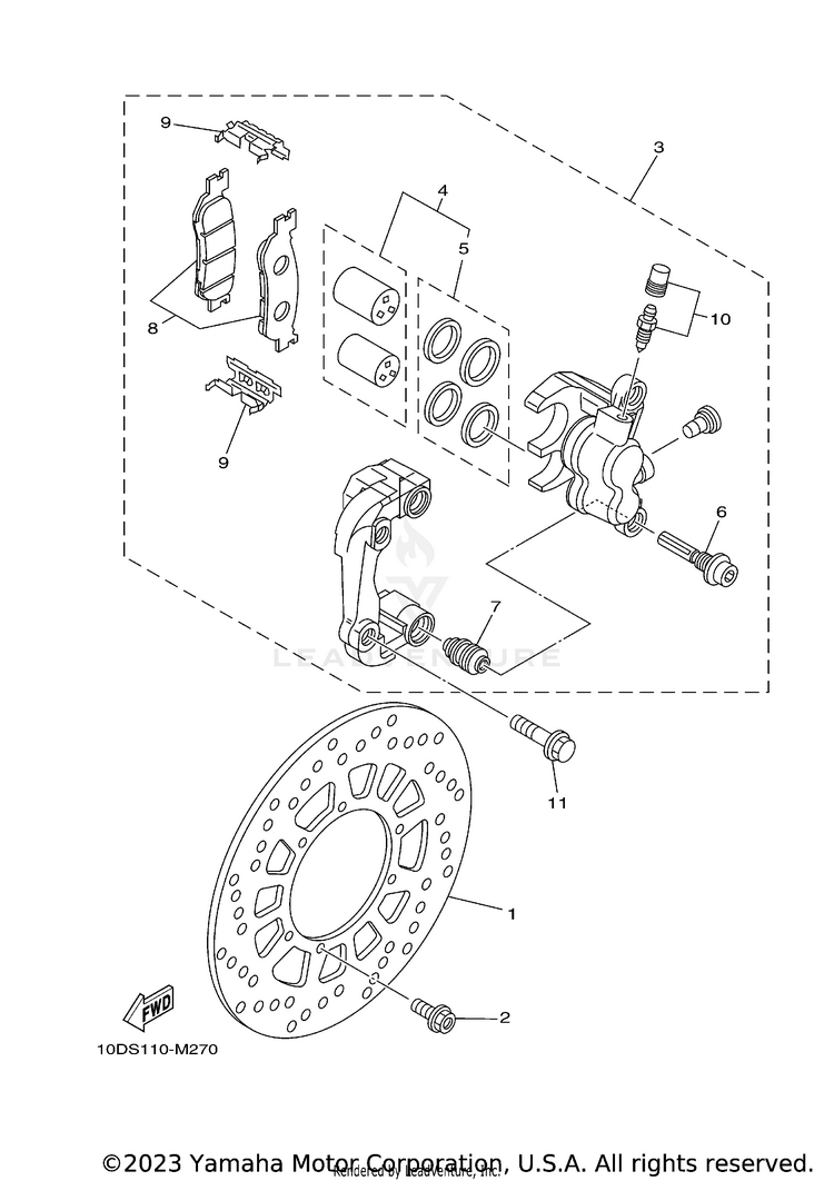 Front Brake Caliper Schematic