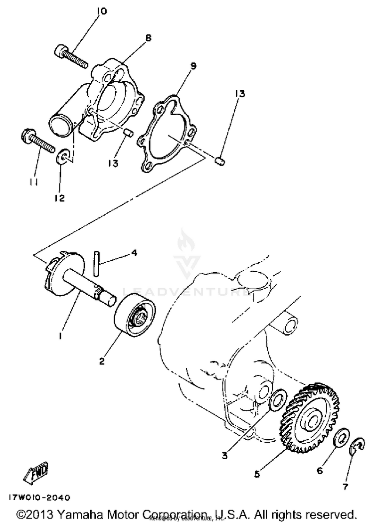 Water Pump DT50L - 1988 Schematic