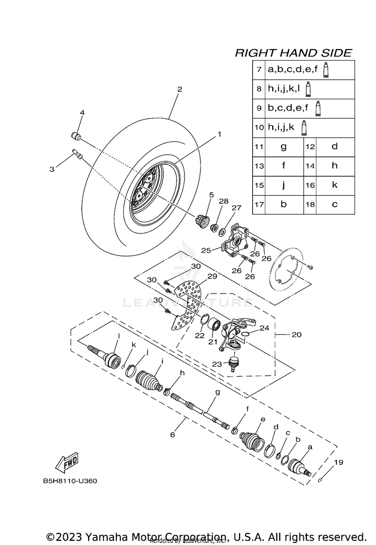 Front Wheel 2 YXZ1000R EPS - YXZ10YMXLR - 2020 Schematic