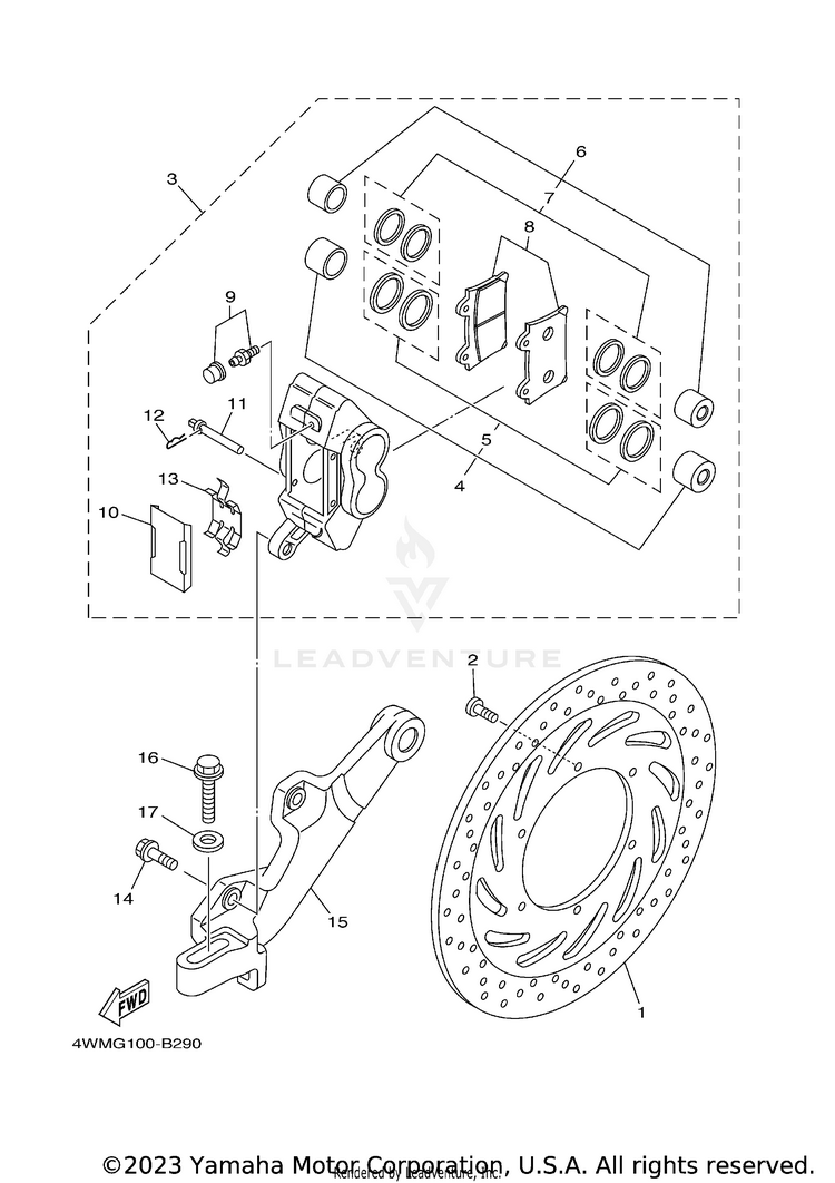 Rear Brake Caliper Schematic