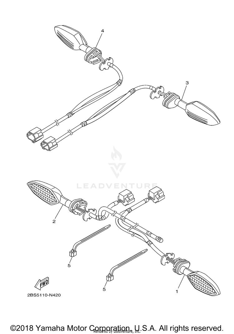 Flasher Light SUPER TENERE - XTZ12FCR - 2015 Schematic