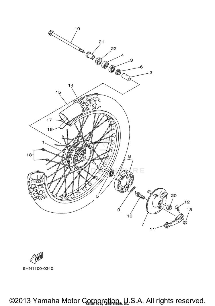 Front Wheel OFF-ROAD - TT90RMC - 2000 Schematic