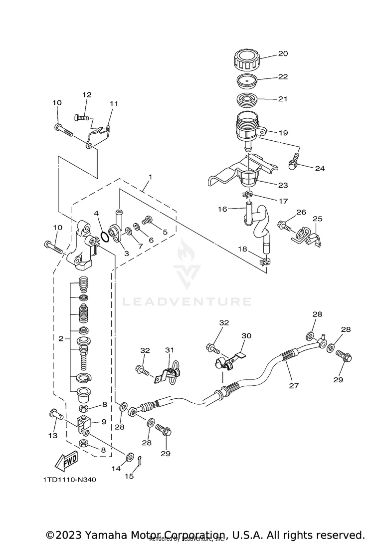 Rear Master Cylinder Schematic