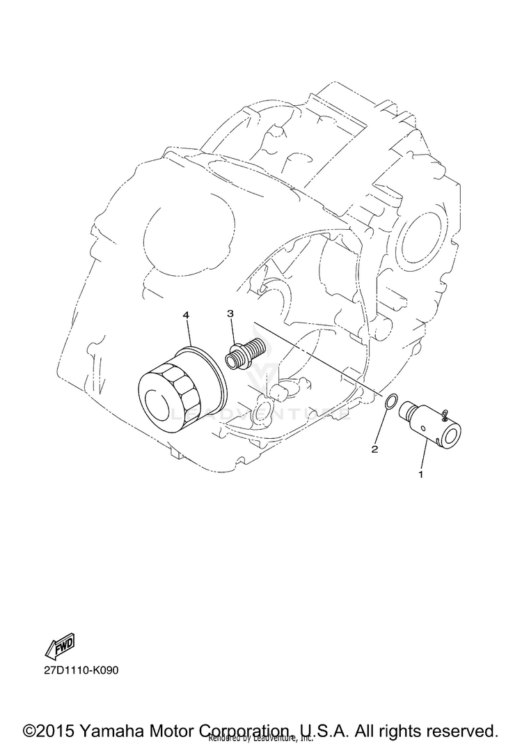 Oil Cleaner STRYKER BULLET COWL - XVS13CGCY - 2016 Schematic