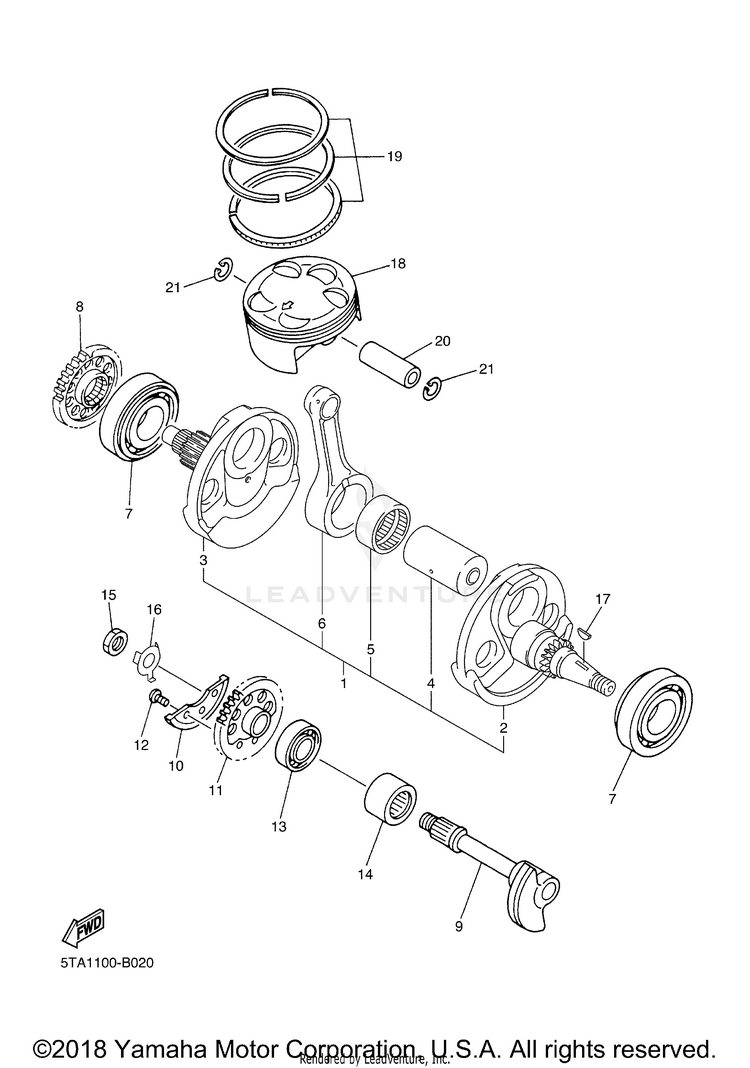 Crankshaft Piston Schematic